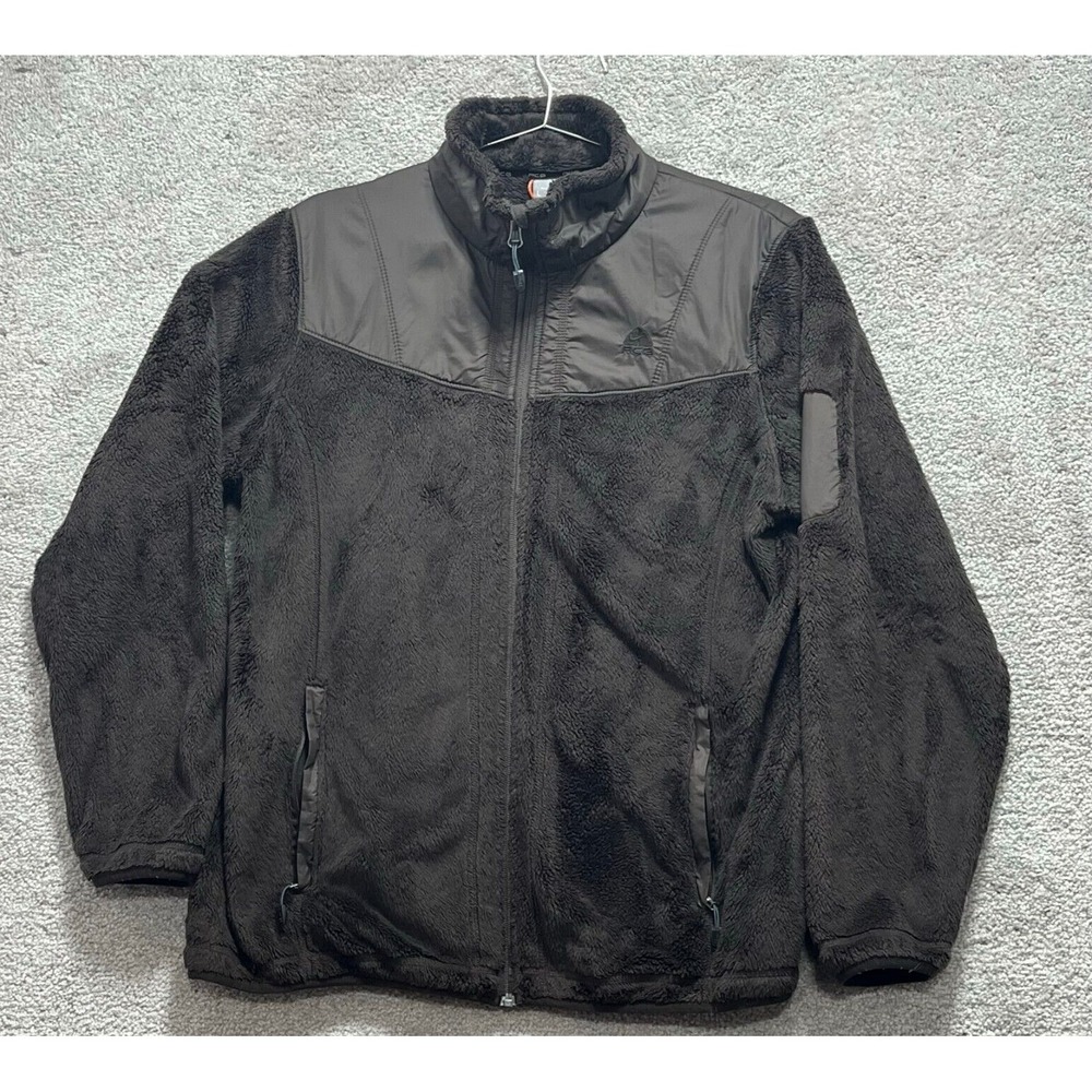 Nike ACG Jacket Women's XL Brown Zip Up Front Long Sleeve Gear Fleece Fuzzy